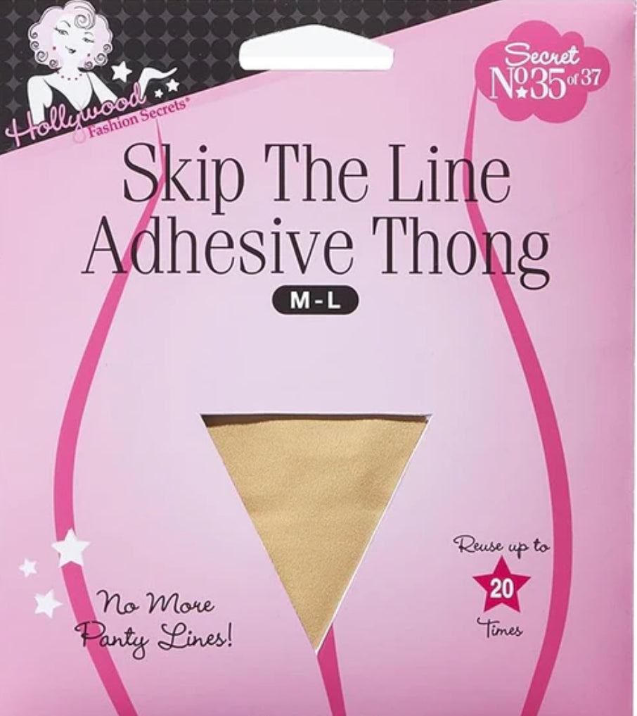 Hollywood Skip a Line Adhesive Thong XS-S