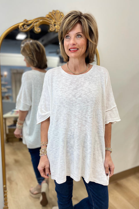 Mud Pie Evan Top One Size White