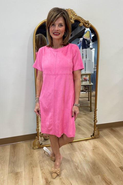 Joh Audrey V Neck Short Sleeve Dress Bubble Gum