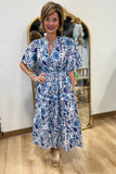 Dylan Brenna Cinch Waist Dress Blue