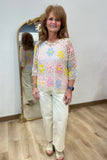 Charlie B Flower Fishnet Top Natural