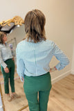 Renuar Long Sleeve Stripe Blouse Olive