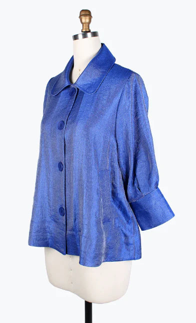 Damee Wide Ball Collar Jacket Royal Blue