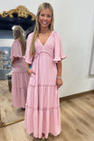 Flutter & Flow Maxi Dress Pink