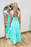 Soft Elegance Shoulder Tie Dress Mint