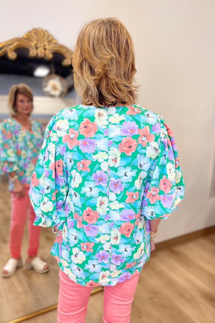 Pastel Floral Muse Top Mint