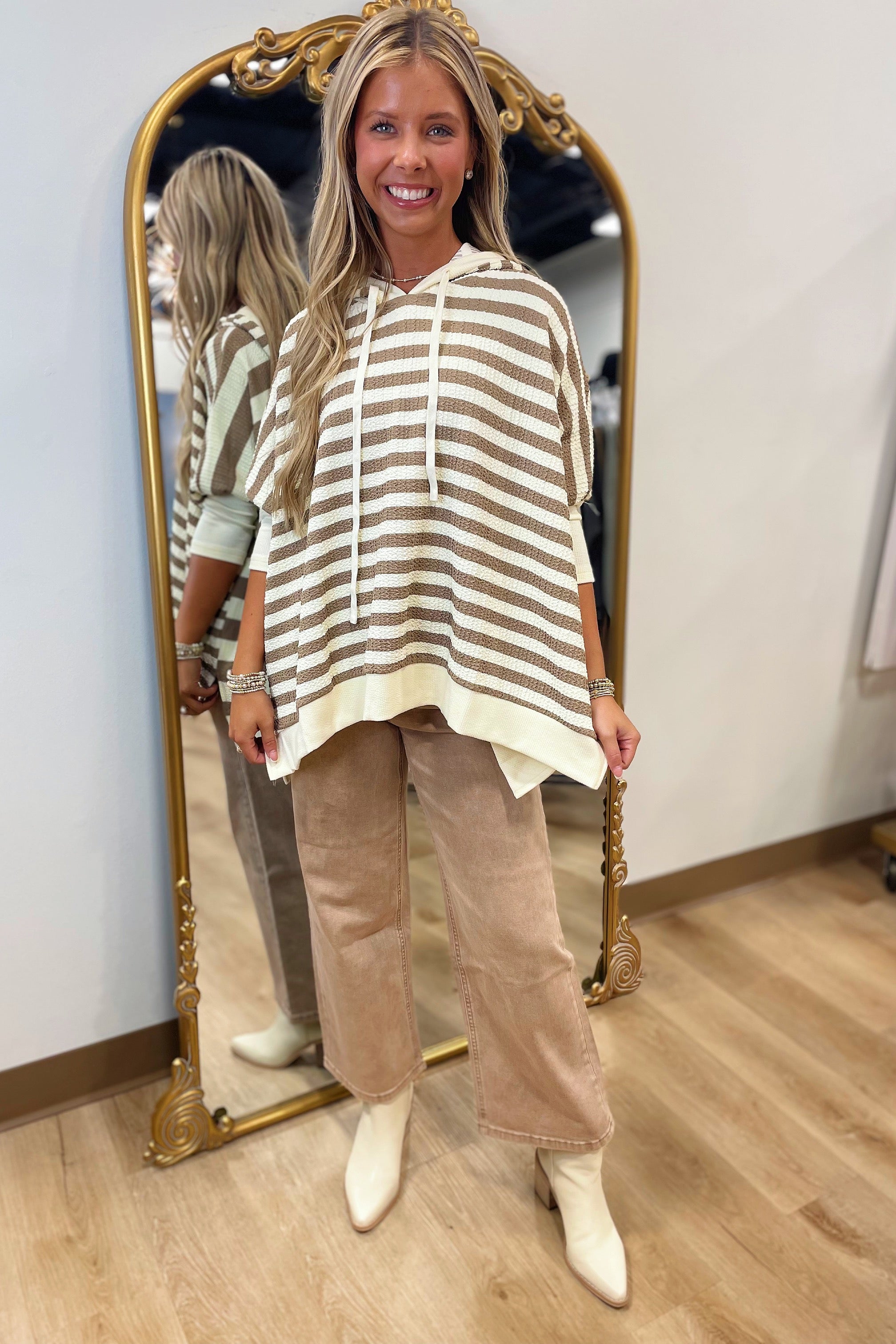 Stripe Time Top Mocha
