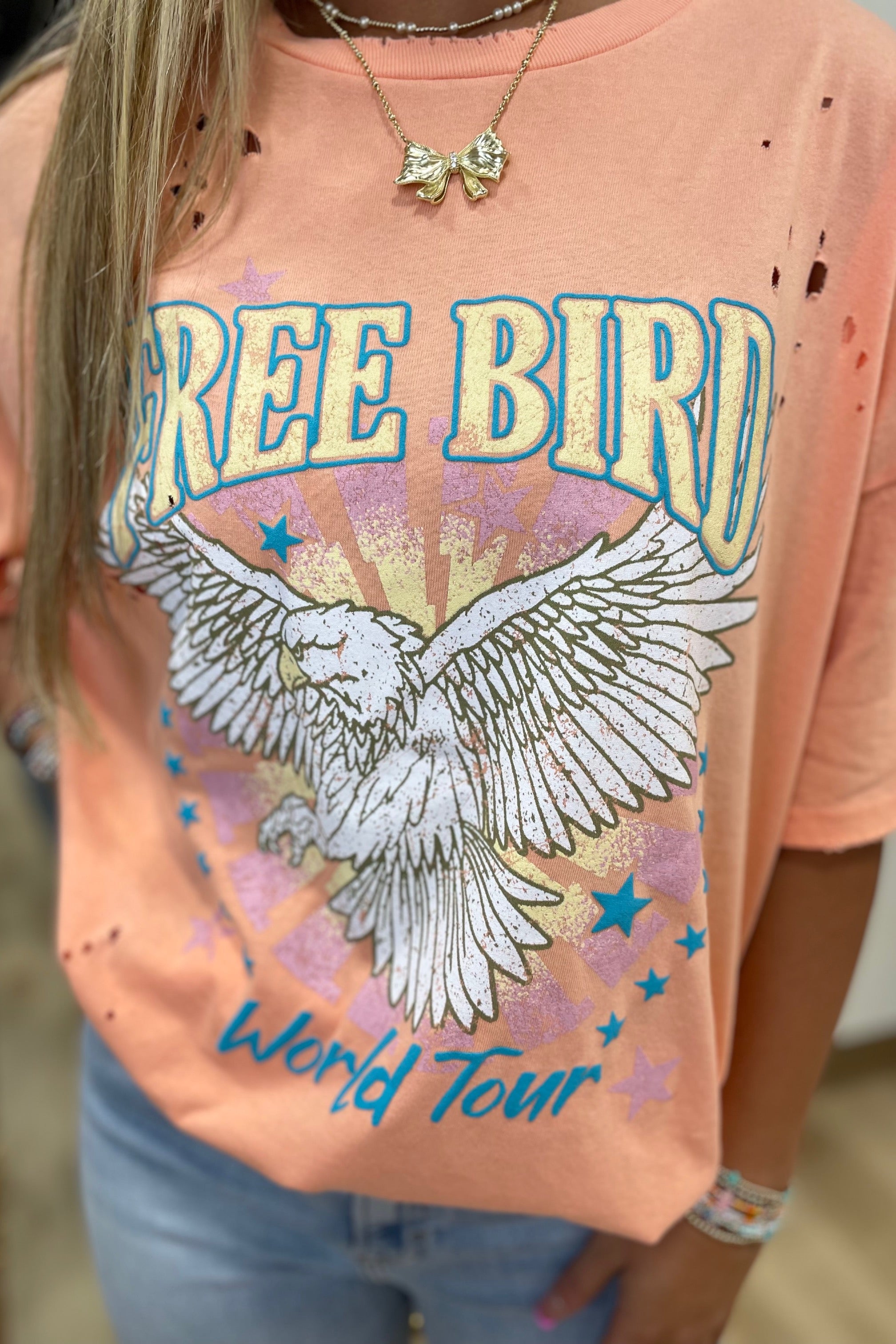 PUFF Free Bird World Tour Tee Peach