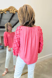 Multiples Peasant Top Coral Pink