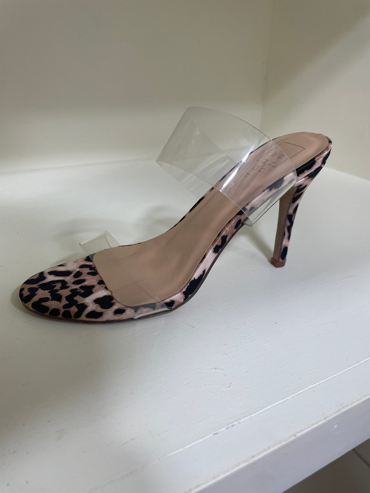 Shushop - Heddie Classic Heel w Clear Straps - Leopard