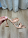 Fedora Double Strap Heel Nude