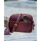 Greer Crossbody Burgundy Quilted
