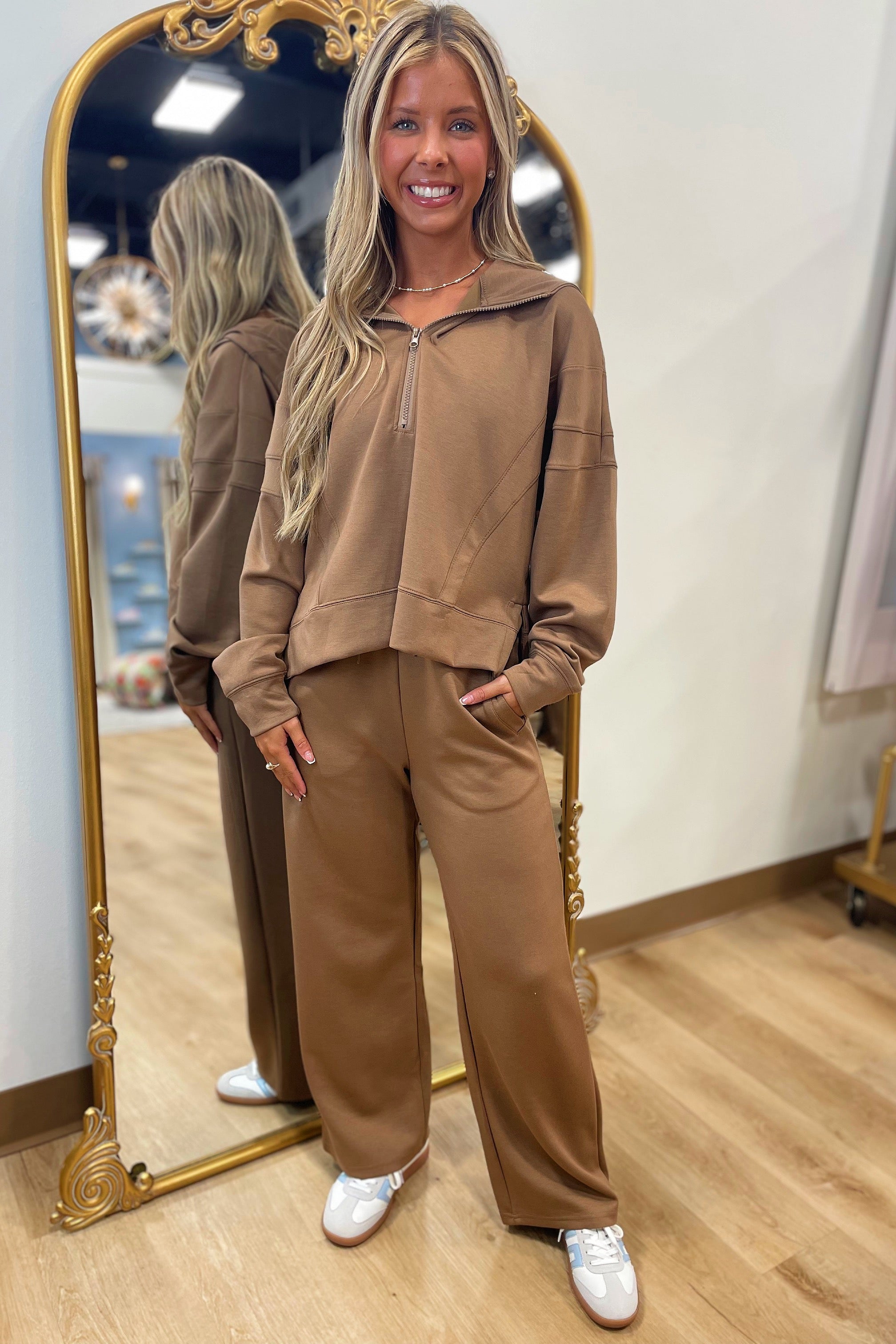 Cozy Season 2 Piece Pant Set Mocha