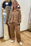 Cozy Season 2 Piece Pant Set Mocha