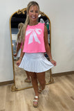 Bows Before Bros Cropped Tank Pink