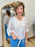 Charlie B Printed Dolman Sleeve Top Watercolor