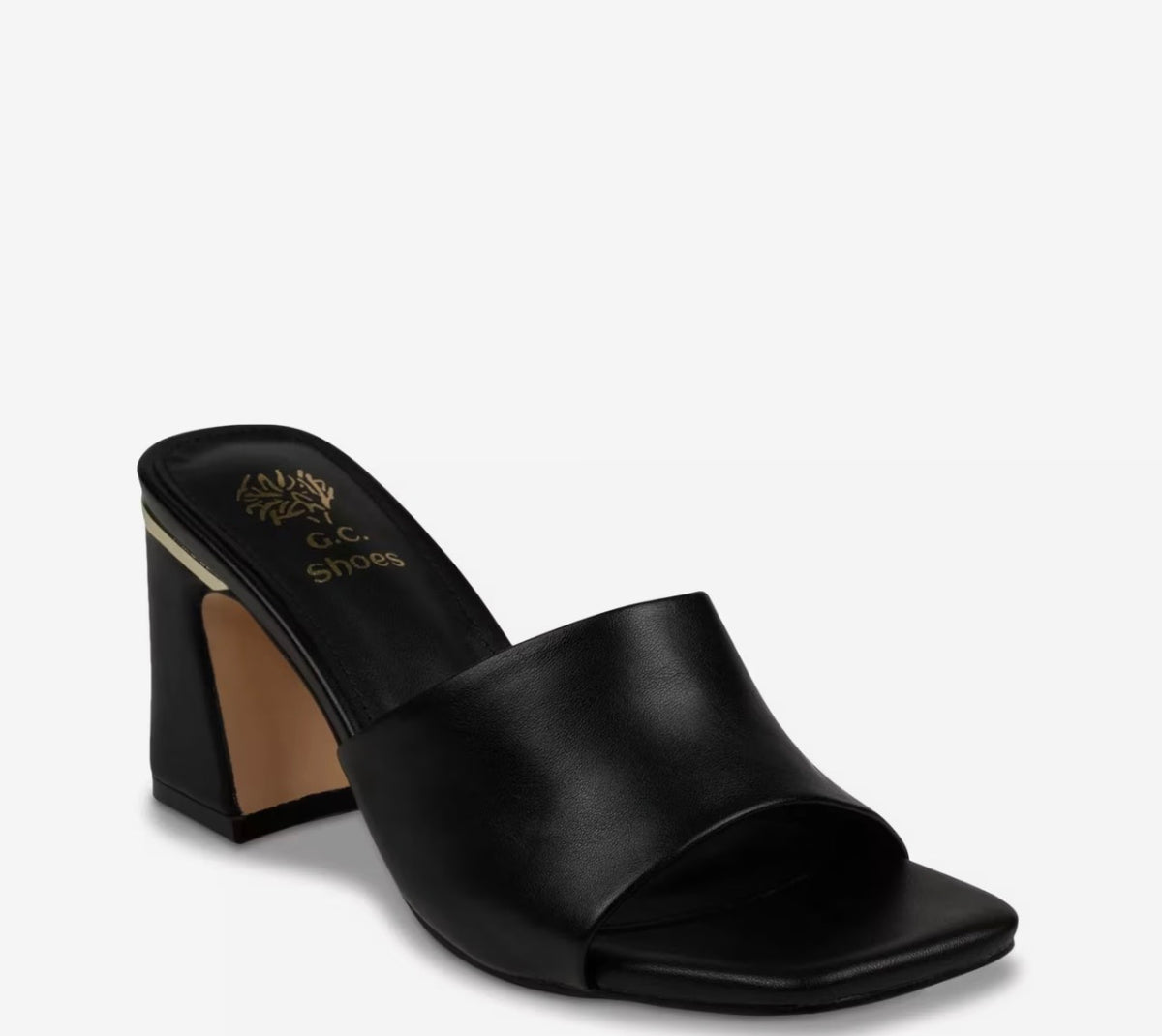 Soho Square Toe Heeled Sandals Black