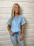 St Tropez Puff Sleeve Top Baby Blue