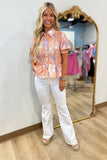 Peach Peplum Smocked Top