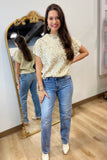 Gold Leopard Embossed Sweater