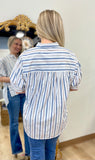 Coastal Vibe Striped Shirt Blue