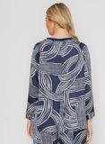 Joh Jene Woven Print Top Navy