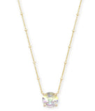 Kendra Scott Jolie Short Pendant Necklace Rhodium Dichroic Glass