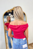 Callie Cowl Neck Tank Red