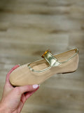 Faye 1 Sheer Mary Jane Flat Gold