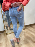 Charlie B Skinny Leg Pant w Embroidery
