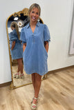 Dreaming in Denim Puff Sleeve Dress