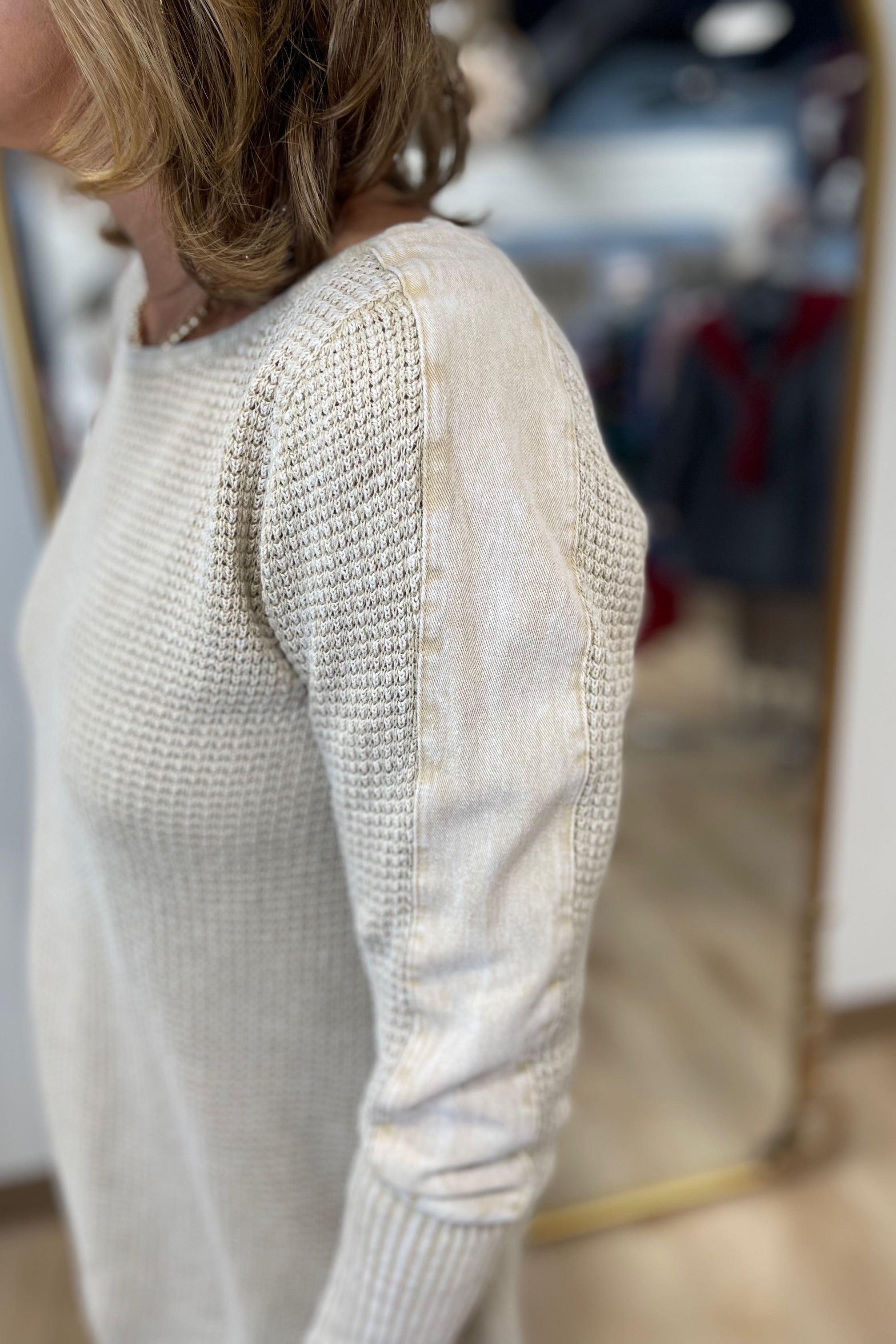 Fall Seed Stitch Pull Over Taupe