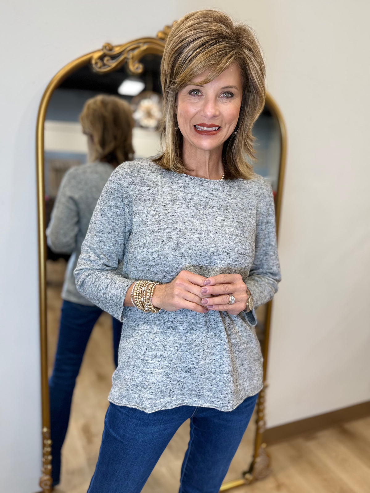 Renuar Boucle Mix Yarn Sweater Black Combo