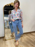 Charlie B Fringe Bottom Pant Blue