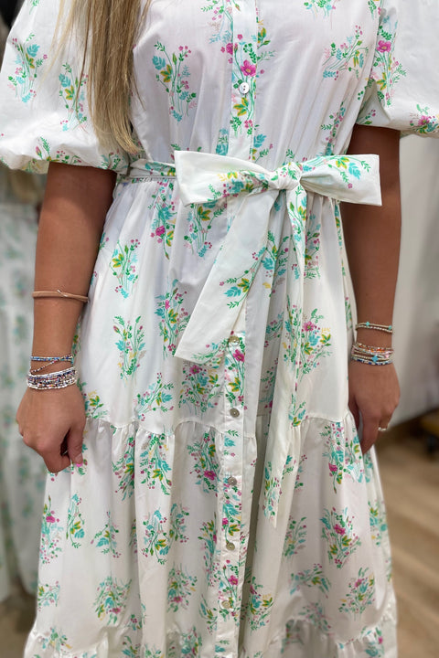 Garden Stroll Poplin Tie Waist Dress