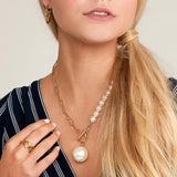 Chain Pearl Pendant Necklace