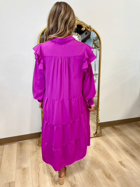 Magic in Magenta Tiered Dress