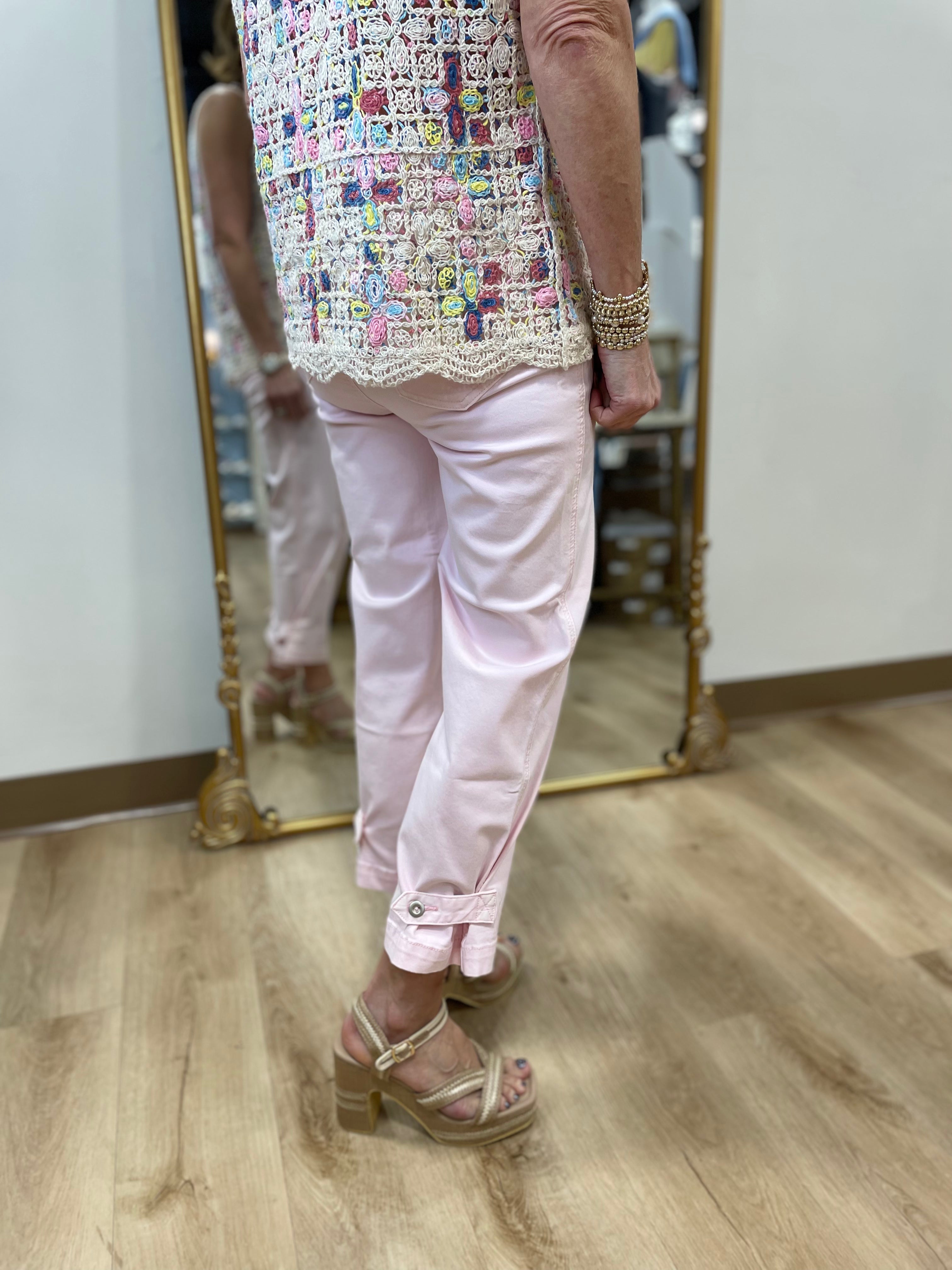 Charlie B Tab Crop Denim Petal