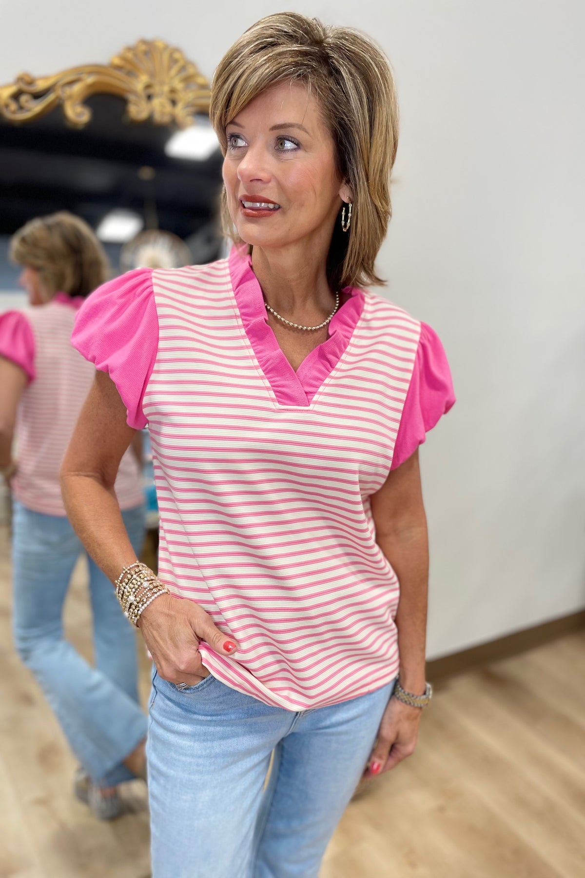 Blush Stripes Top