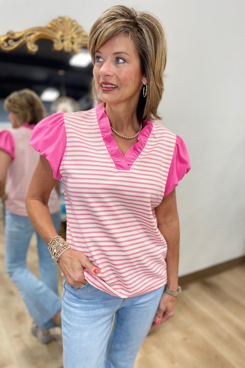 Blush Stripes Top