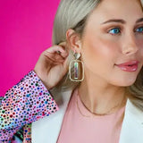Taylor Iridescent Stick Hoops Rectangle