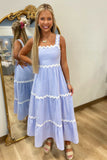 Rylee Ric Rac Dress Blue
