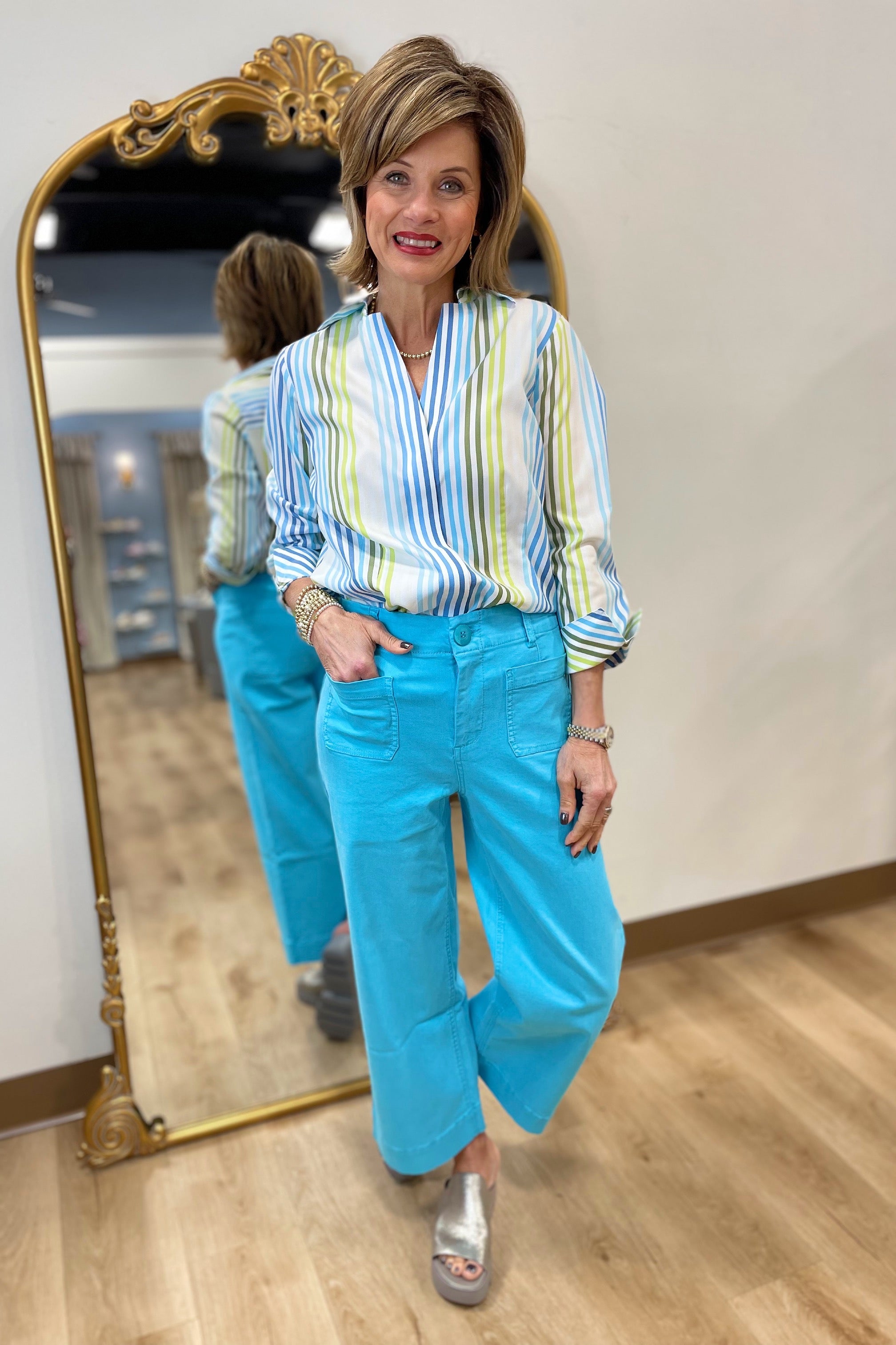 Renuar Woven Pant Aquamarine