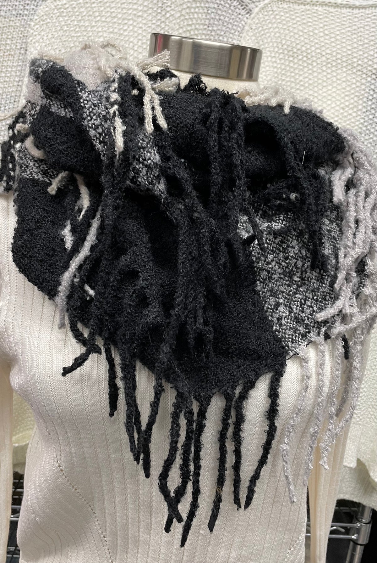 Britt's Knits Fringe Benefits Infinity Scarf Black