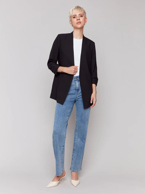 Charlie B Crepe Jacket Black