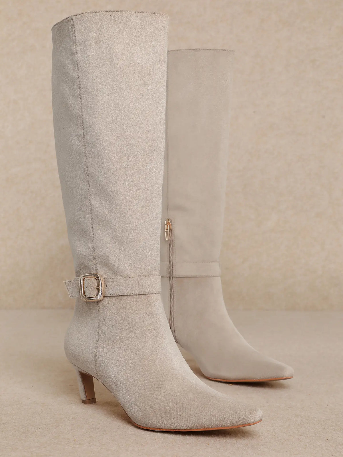 Diva Delicate Buckle Boot Beige