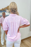 Classic Stripes Collared Blouse Pink
