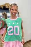 20 Stars Cropped Tank Pink