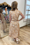 Camel Acorn Print Dress