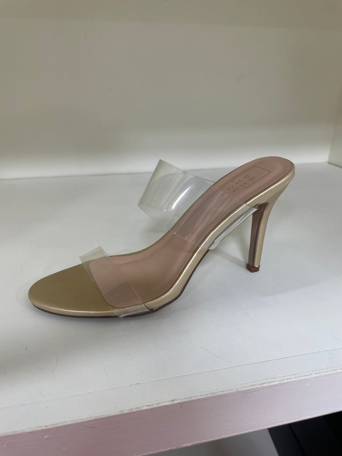 Shushop - Heddie Classic Heel w Clear Straps - Gold